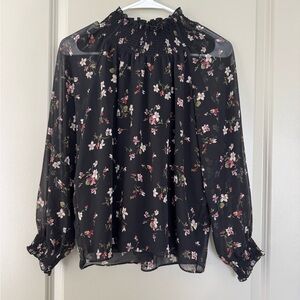 Madewell Floral Long Sleeve Blouse